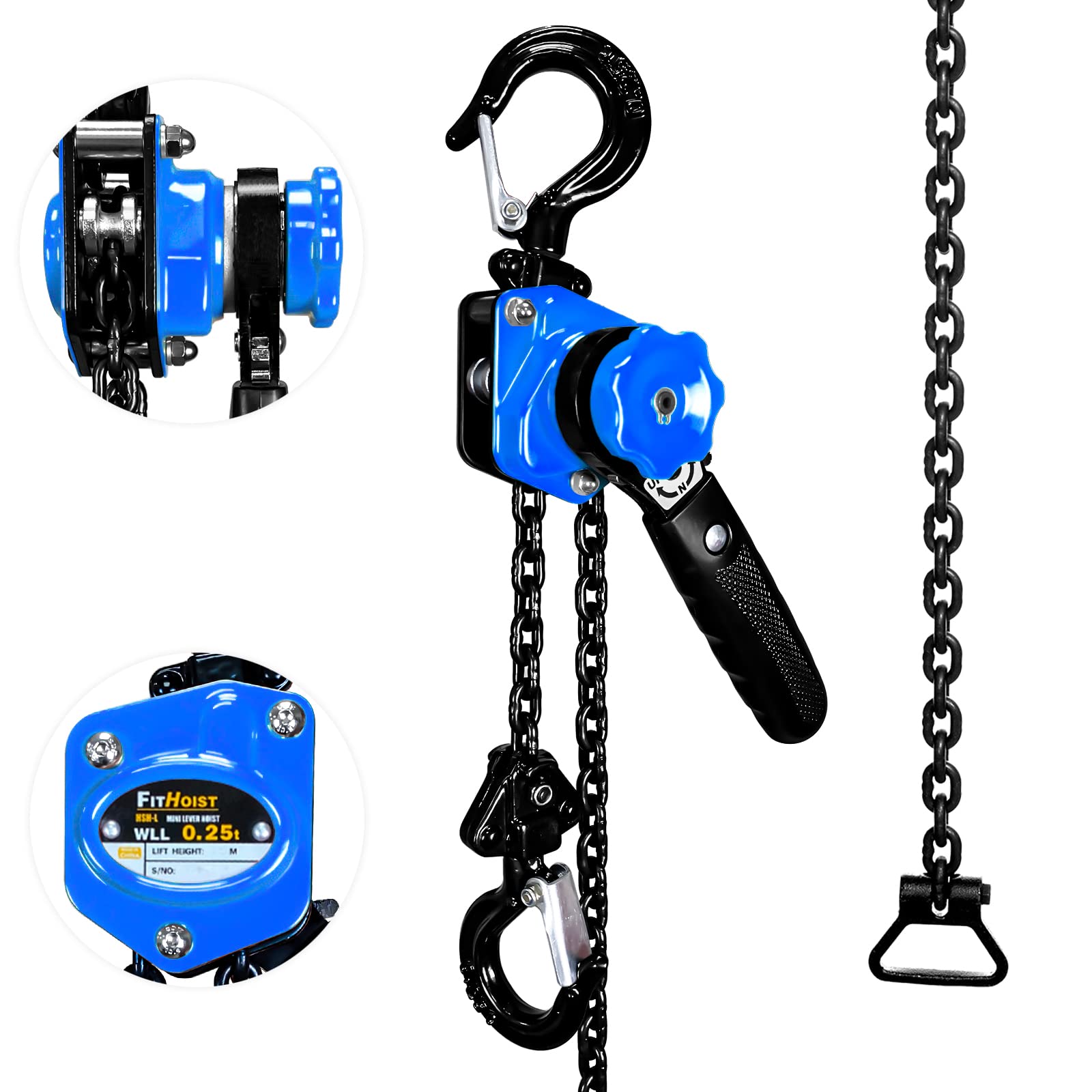 Amazon.co.jp: FITHOIST チェーンホイスト 1/4トン ミニレバーチェーン